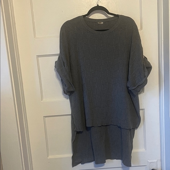 Elk Gray Knit Top one size fits all ($425 retail) cotton and wool large - Picture 3 of 7